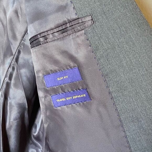 Stafford Classic Wool Gray Blazer Size 44L - Picture 8 of 9